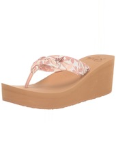 Roxy Women's Mellie Textile Wedge Sandal Blush Exc