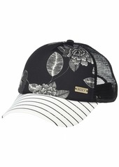 Roxy womens Water Come Down Trucket Hat Cap Anthracite Flower of Love  US