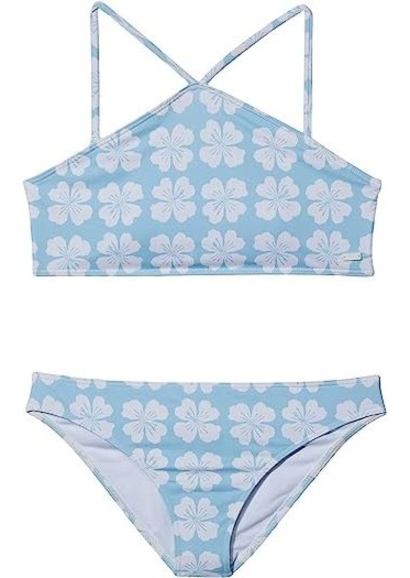 Roxy Vacation Memories Crop Top Swimsuit Set (Big Kids)