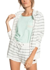 Roxy Juniors' Perfect Wave Stripes Zip-Up Hoodie - Snow White Horizon Will Stripe