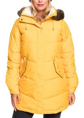 Women's Roxy Ellie Waterproof Hooded Puffer Jacket With Removable Faux Fur Trim