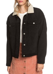 Women's Roxy Good Fortune Fleece Trim Cord Jacket