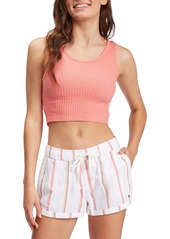 Roxy New Impossible Love Stripe Cotton & Linen Shorts in Snow White Sunrise Stripe at Nordstrom