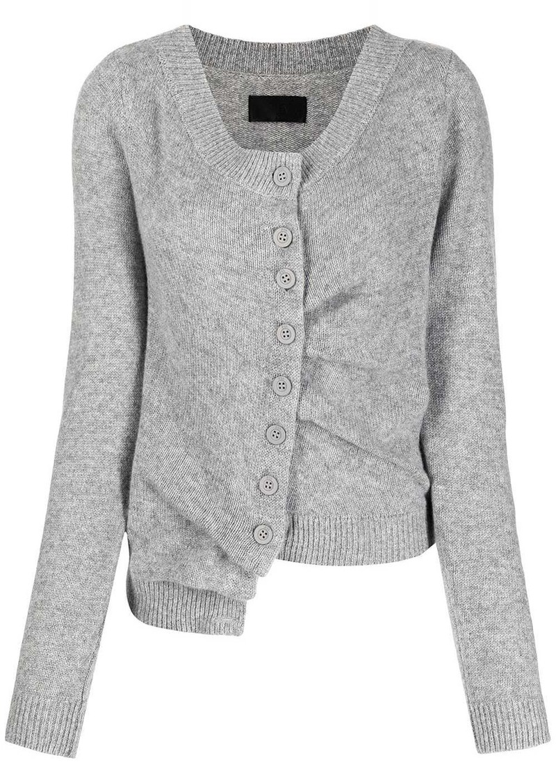 RtA asymmetric button-down cashmere cardigan