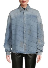 RtA Ayala Denim Button Down Shirt