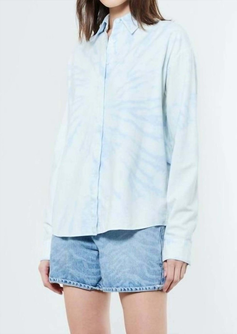 RtA Brady Oversized Shirt In Tie Dye Blue