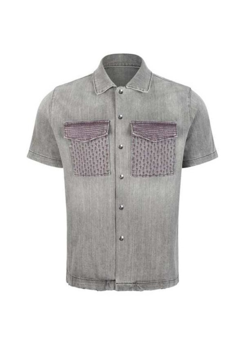 RtA Bruno Embroidered Denim Shirt