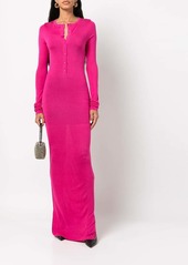 RtA Ciaran buttoned silk maxi dress