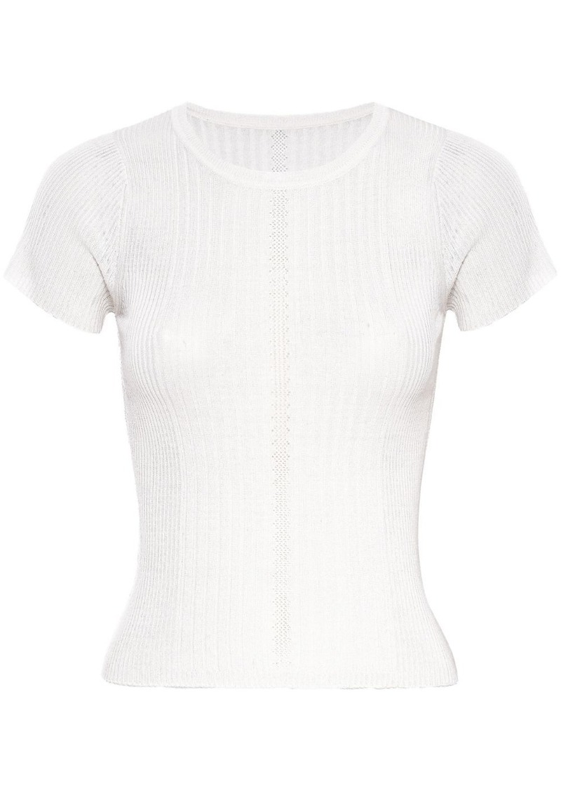 RtA crew-neck knitted silk top