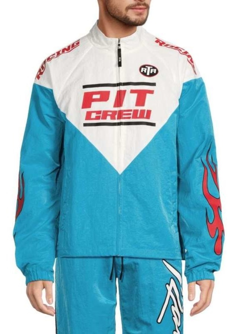 RtA Roland Colorblock Graphic Zip Up Jacket