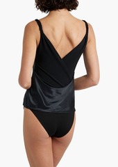 RtA - Livia silk-satin and stretch-tulle bodysuit - Black - US 0