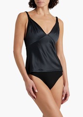 RtA - Livia silk-satin and stretch-tulle bodysuit - Black - US 0