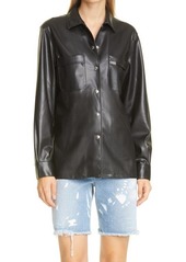 RtA Barry Faux Leather Shirt in Black at Nordstrom