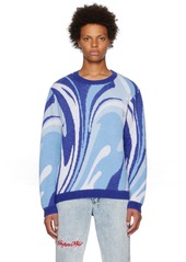 RTA Blue Graphic Sweater