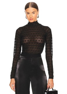 RTA Embroidered Mock Neck Top