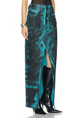 RTA Slit Denim Maxi Skirt