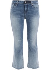 Rta Woman Distressed Mid-rise Kick-flare Jeans Mid Denim