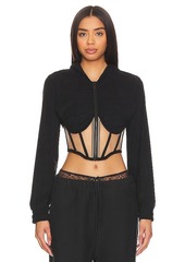 RTA Zip Up Corset Hoodie Top