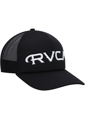 Men's Rvca Black Mister Cartoon Trucker Snapback Hat - Black