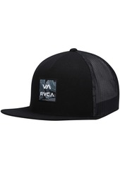 Men's Rvca Black Va Atw Print Trucker Snapback Hat - Black