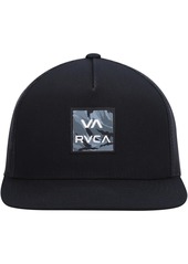 Men's Rvca Black Wordmark Va Atw Print Trucker Snapback Hat - Black
