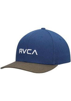 Men's Rvca Blue, Gray Solid Flex Hat - Blue, Gray