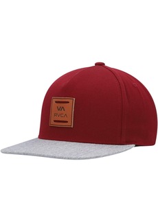 Men's Rvca Burgundy and Gray All The Way Snapback Hat - Burgundy, Gray