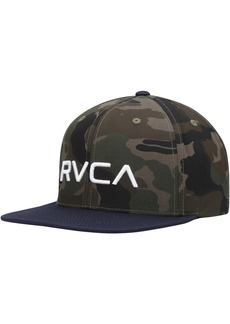 Men's Rvca Camo, Navy Twill Ii Snapback Hat - Camo, Navy
