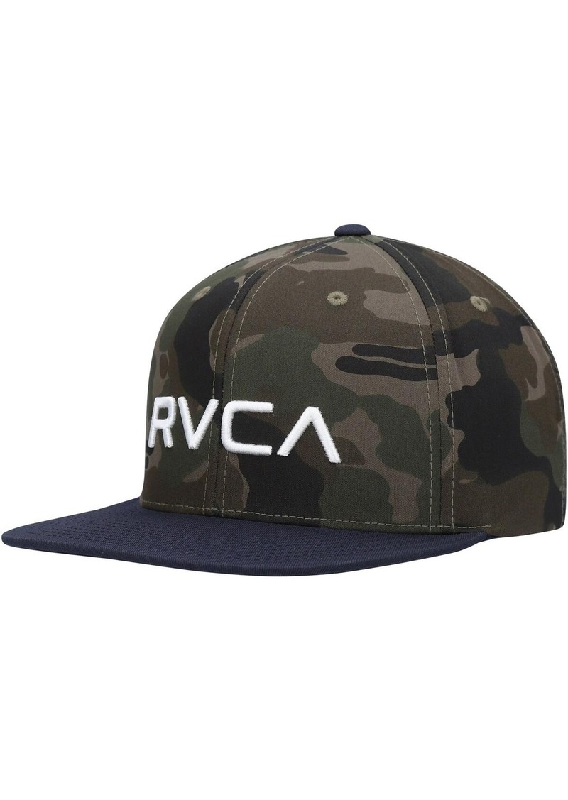 Men's Rvca Camo, Navy Twill Ii Snapback Hat - Camo, Navy