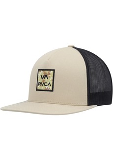 Men's Rvca Khaki Va All The Way Print Trucker Snapback Hat - Khaki