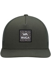 Men's Rvca Olive Wordmark Va Atw Print Trucker Snapback Hat - Olive