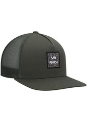 Men's Rvca Olive Wordmark Va Atw Print Trucker Snapback Hat - Olive