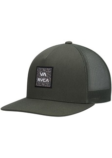Men's Rvca Olive Wordmark Va Atw Print Trucker Snapback Hat - Olive
