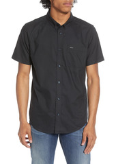 RVCA That'll Do Solid Short Sleeve Button-Down Shirt in Black at Nordstrom