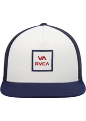 Men's Rvca White, Navy All the Way Trucker Snapback Hat - White, Navy