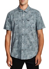 RVCA Oliver Floral Short Sleeve Button-Up Shirt in Sage at Nordstrom