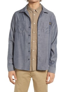 RVCA Day Shift Button-Up Work Shirt in Moody Blue at Nordstrom