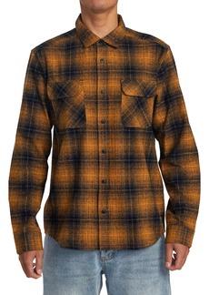 RVCA Dayshift Gradient Check Flannel Button-Up Shirt in Navy Multi at Nordstrom Rack