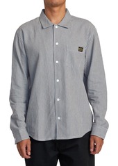 RVCA Dayshift Stripe Button-Up Shirt in Red Earth at Nordstrom Rack