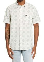 RVCA Endless Seersucker Regular Fit Floral Short Sleeve Button-Up Shirt