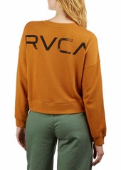 RVCA Junior's Big Copy Crew Neck Sweatshirt  S