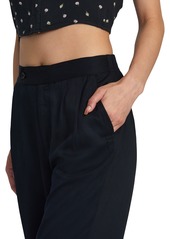 Rvca Juniors' Hudson Elasticized-Waist Wide-Leg Pants - RVCA Black