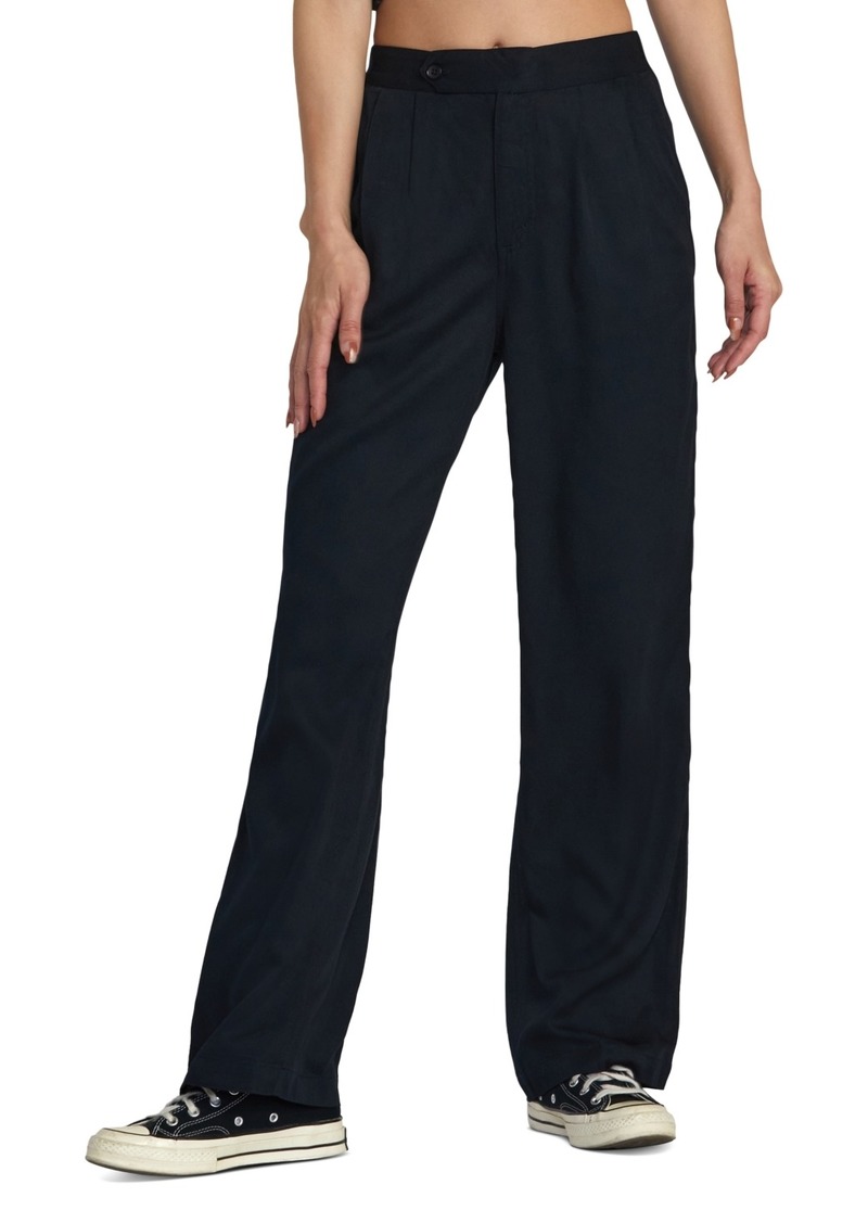 Rvca Juniors' Hudson Elasticized-Waist Wide-Leg Pants - RVCA Black