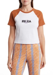 RVCA Melted Graphic Crop Top in White at Nordstrom Rack