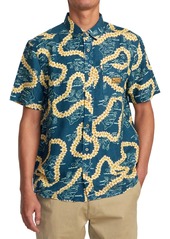 Rvca Men's Exotica Short Sleeve Shirt - Duck Blue