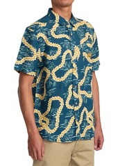 Rvca Men's Exotica Short Sleeve Shirt - Duck Blue