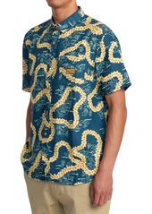 Rvca Men's Exotica Short Sleeve Shirt - Duck Blue