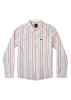 RVCA Men's That'll Do Stripe Cotton Button-Up Shirt