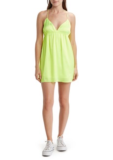 RVCA Neon Babydoll Dress in Neon Yellow at Nordstrom Rack