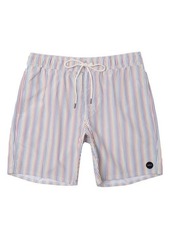 RVCA Perry Floral Swim Trunks in White Multi at Nordstrom